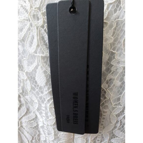 ALLAND WELL Shift Dress Women's L White Floral Round Neck Long Sleeve Back Zip - Picture 6 of 16